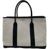 エルメス HERMES ガーデンパーティ PM Y刻印 ホワイト/ブラック シルバー金具 トワル レディース トートバッグ