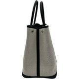 エルメス HERMES ガーデンパーティ PM Y刻印 ホワイト/ブラック シルバー金具 トワル レディース トートバッグ