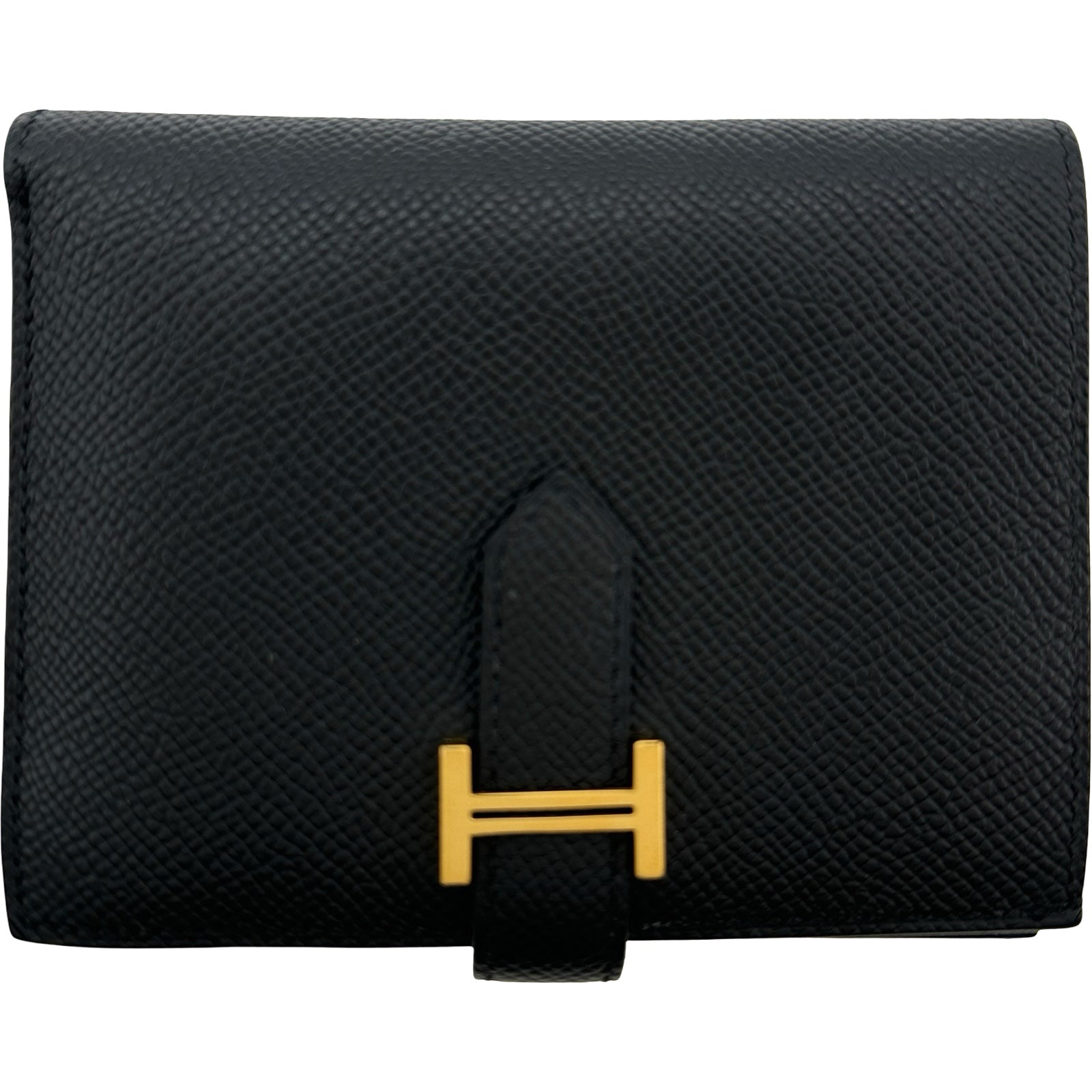 エルメス HERMES ベアンコンパクト ブラック ゴールド金具 エプソン