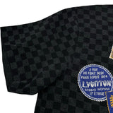 ルイ・ヴィトン LOUIS VUITTON ダミエ総柄ショートスリーブニットトップス HTN10W ブラック コットン メンズ ニット
