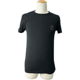ヴェルサーチ VERSACE ロゴプリントTシャツ AUU01005 ブラック コットン メンズ 半袖Ｔシャツ
