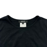 ヴェルサーチ VERSACE ロゴプリントTシャツ AUU01005 ブラック コットン メンズ 半袖Ｔシャツ
