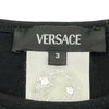 ヴェルサーチ VERSACE ロゴプリントTシャツ AUU01005 ブラック コットン メンズ 半袖Ｔシャツ