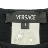 ヴェルサーチ VERSACE ロゴプリントTシャツ AUU01005 ブラック コットン メンズ 半袖Ｔシャツ