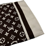 ルイ・ヴィトン LOUIS VUITTON モノグラム総柄シルクパンツ FNPX80 ブラウン シルク レディース パンツ