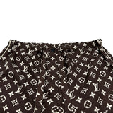 ルイ・ヴィトン LOUIS VUITTON モノグラム総柄シルクパンツ FNPX80 ブラウン シルク レディース パンツ