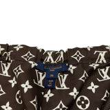 ルイ・ヴィトン LOUIS VUITTON モノグラム総柄シルクパンツ FNPX80 ブラウン シルク レディース パンツ