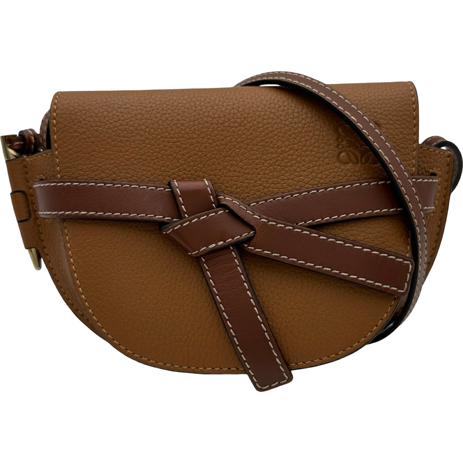 【美品】　ロエベ　LOEWE ワンショルダーバッグ　ブラウン　一回使用　袋付き ロエベ LOEWE ゲートミニ ブラウン レザー レディース ショルダー