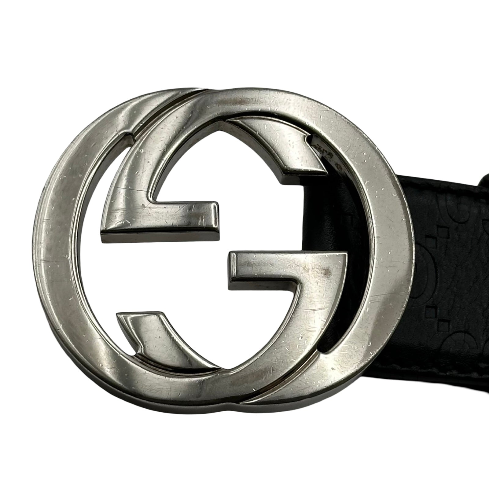 グッチ GUCCI インターロッキング ベルト 114984 ブラック グッチシマ