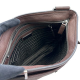 プラダ PRADA VITELLO CITY ショルダーバッグ 2VH019 ブラウン シルバー金具 レザー メンズ ショルダーバッグ