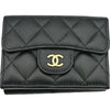 シャネル CHANEL スモールフラップ ウォレット AP0230 ブラック ゴールド金具 キャビア レディース 三つ折り財布