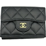 シャネル CHANEL スモールフラップ ウォレット AP0230 ブラック ゴールド金具 キャビア レディース 三つ折り財布