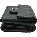 シャネル CHANEL スモールフラップ ウォレット AP0230 ブラック ゴールド金具 キャビア レディース 三つ折り財布