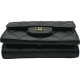 シャネル CHANEL スモールフラップ ウォレット AP0230 ブラック ゴールド金具 キャビア レディース 三つ折り財布