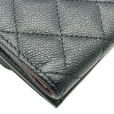 シャネル CHANEL スモールフラップ ウォレット AP0230 ブラック ゴールド金具 キャビア レディース 三つ折り財布