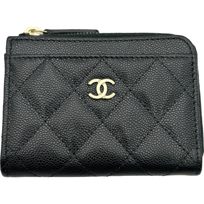 シャネル キャビア ケース  財布 マトラッセ カード シャネル CHANEL マトラッセ カードケース AP4893 ブラック シルバー