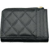 シャネル CHANEL マトラッセ カードケース AP4893 ブラック シルバー金具 キャビア レディース カードケース