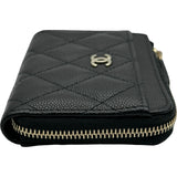 シャネル CHANEL マトラッセ カードケース AP4893 ブラック シルバー金具 キャビア レディース カードケース