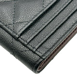 シャネル CHANEL マトラッセ カードケース AP4893 ブラック シルバー金具 キャビア レディース カードケース