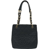 シャネル CHANEL PSTチェーントートバッグ　 A50994 11番台 ブラック ゴールド金具 キャビアスキン レディース ハンドバッグ
