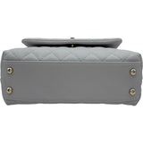 シャネル CHANEL ココハンドル XS A92990 27番台 グレー ゴールド金具 キャビアスキン レディース ハンドバッグ