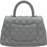 シャネル CHANEL ココハンドル XS A92990 27番台 グレー ゴールド金具 キャビアスキン レディース ハンドバッグ