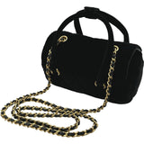 シャネル CHANEL 2WAY チェーンショルダー ブラック ゴールド金具 ベルベット レディース ショルダーバッグ