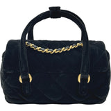 シャネル CHANEL 2WAY チェーンショルダー ブラック ゴールド金具 ベルベット レディース ショルダーバッグ