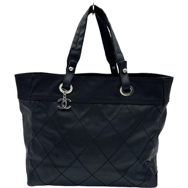 CHANEL■正規品 ココマーク パリビアリッツ バッグチャーム■シルバー系 シャネル CHANEL パリビアリッツトート MM A34209 11番台 ブラック