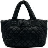 シャネル CHANEL コココクーン トートMM A48611 21番台 ブラック シルバー金具 ナイロン レディース ハンドバッグ