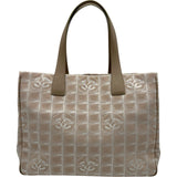 シャネル CHANEL ニュートラベルライントートMM A15991 8番台 ピンクベージュ ゴールド金具 ナイロンジャガード レディース トートバッグ