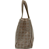シャネル CHANEL ニュートラベルライントートMM A15991 8番台 ピンクベージュ ゴールド金具 ナイロンジャガード レディース トートバッグ