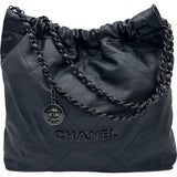 シャネル CHANEL シャネル22 バッグ AS3261 ブラック ブラック金具 カーフ レディース ハンドバッグ