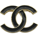 シャネル CHANEL ココマーク ブローチ ブラック ゴールド金具 メタル アクセサリー