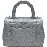 シャネル CHANEL ココハンドル XXS AS2215 シルバー シルバー金具 キャビアスキン レディース ハンドバッグ