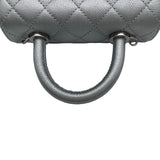 シャネル CHANEL ココハンドル XXS AS2215 シルバー シルバー金具 キャビアスキン レディース ハンドバッグ