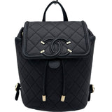 シャネル CHANEL CCフィリグリー バックパック AP57090 29番台 ブラック ゴールド金具 キャビアスキン レディース リュック・デイパック