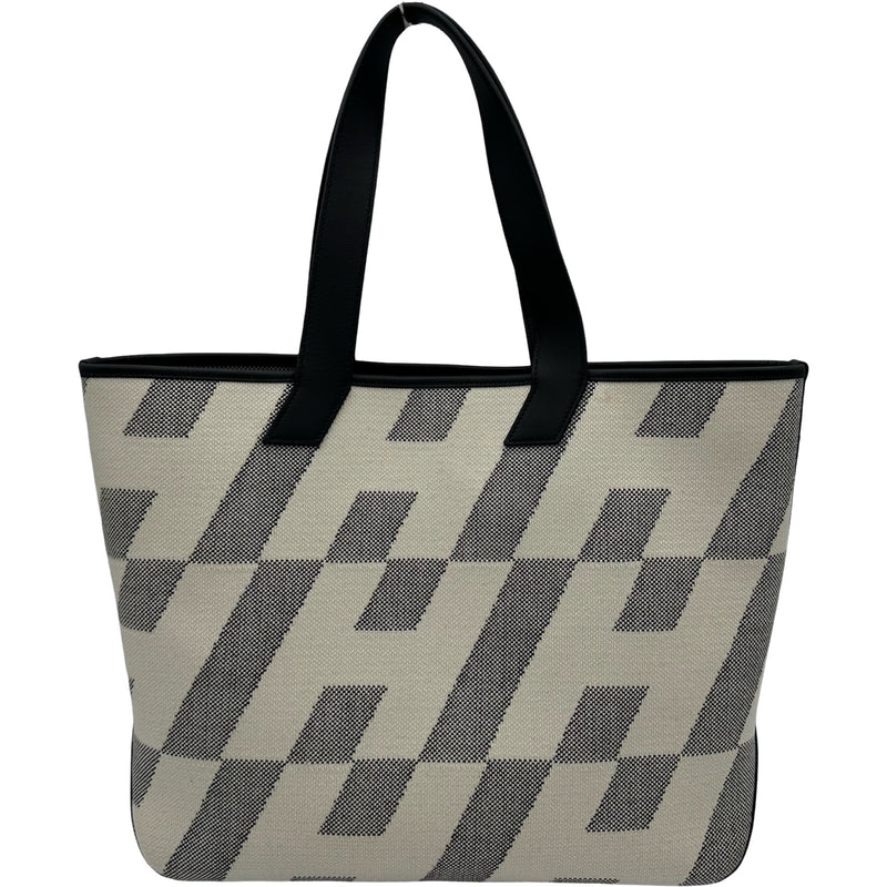 エルメス HERMES HアンビエGM Z刻 ホワイト/グレー トワルソーアッシュ