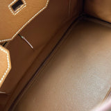 エルメス HERMES バーキン35 □H刻 ゴールド ゴールド金具 エプソン レディース ハンドバッグ