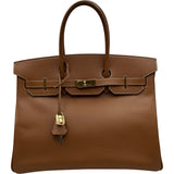 エルメス HERMES バーキン35 □H刻 ゴールド ゴールド金具 エプソン レディース ハンドバッグ