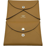 エルメス HERMES カルヴィデュオ B刻 ナチュラルサブレ シルバー金具 エバーカラー レディース 二つ折り財布