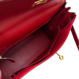 エルメス HERMES ケリー32 □H刻 ルージュヴィフ ゴールド金具 ボックスカーフ レディース ハンドバッグ