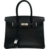 エルメス HERMES バーキン30 □L刻 ブラック シルバー金具 エプソン レディース ハンドバッグ