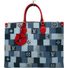 ルイ・ヴィトン LOUIS VUITTON オンザゴー GM M44992 ブルー/レッド デニム ユニセックス トートバッグ