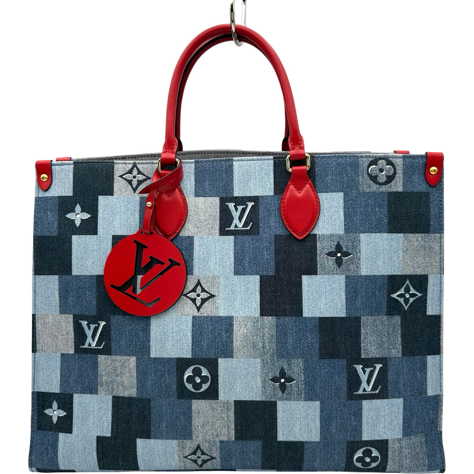 ルイ・ヴィトン　トートバッグ　オンザゴーGM ルイ・ヴィトン LOUIS VUITTON オンザゴー GM M44992 ブルー/レッド