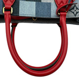 ルイ・ヴィトン LOUIS VUITTON オンザゴー GM M44992 ブルー/レッド デニム ユニセックス トートバッグ