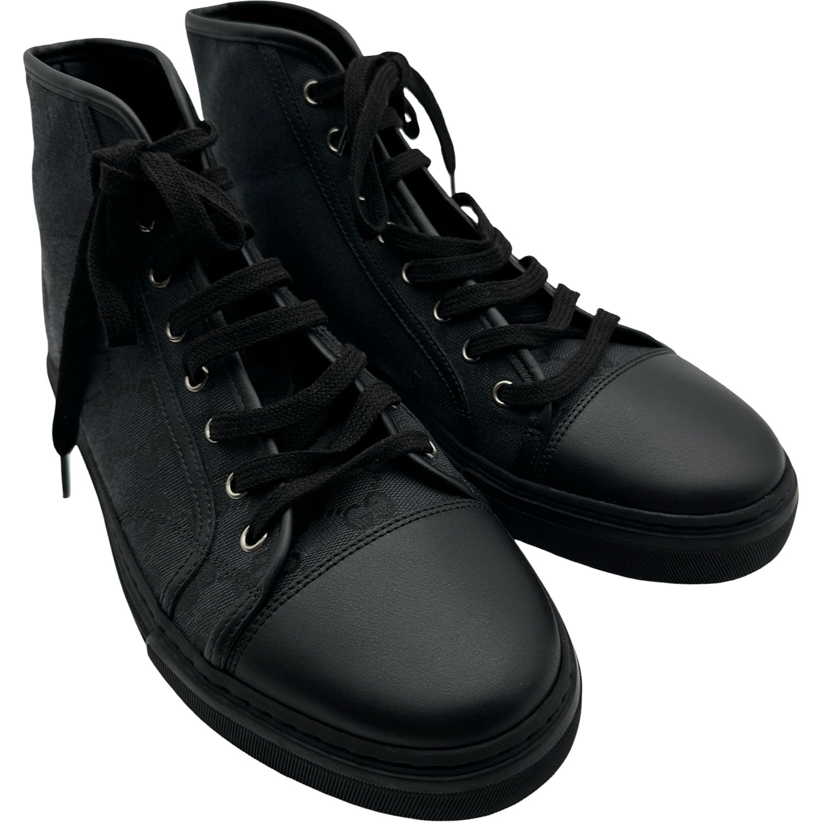 【GUCCI】美品ハイカットスニーカー【4/13まで即出荷可】 グッチ GUCCI GGキャンバスハイカットスニーカー 426188 ブラック