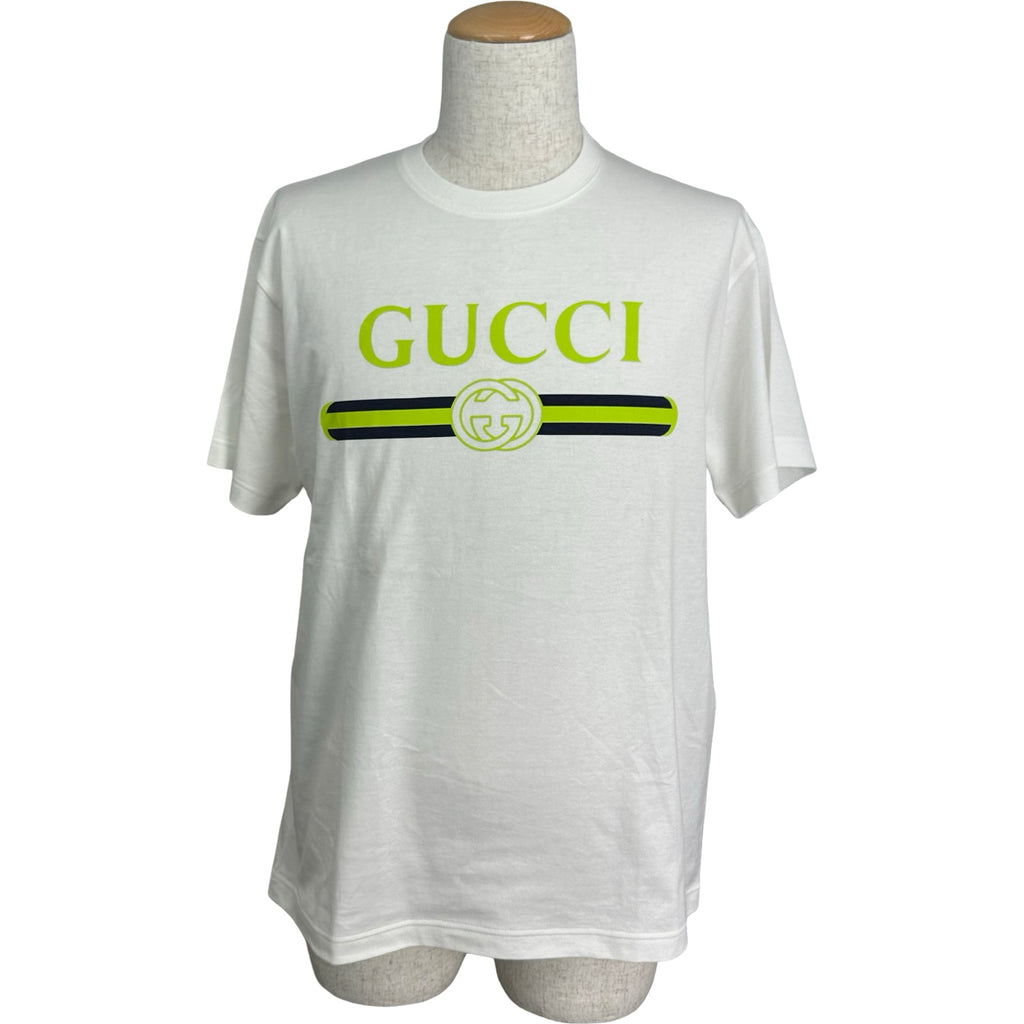グッチ GUCCI ロゴプリント半袖Tシャツ 796395 ホワイト コットン