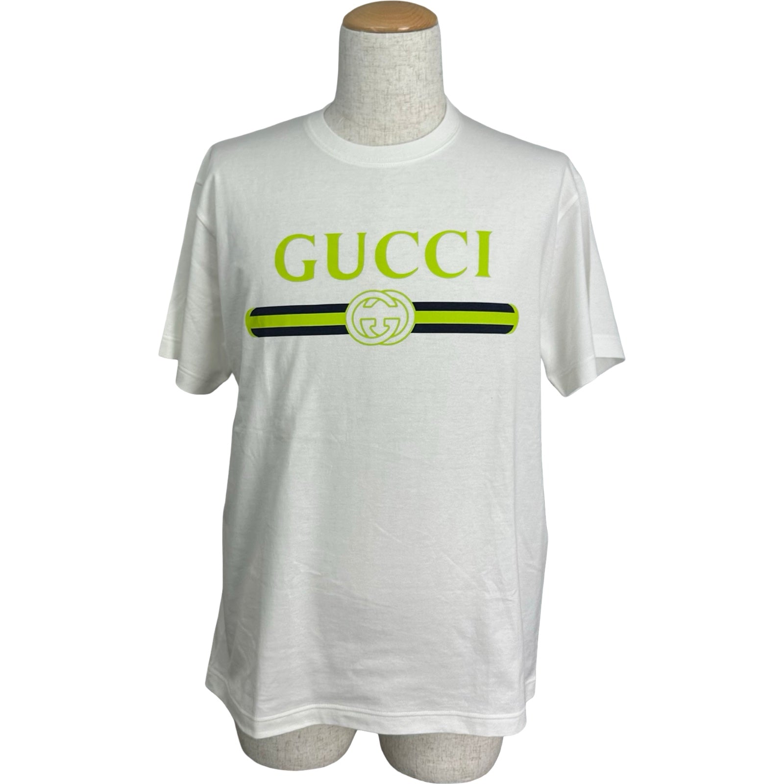 グッチ GUCCI ロゴプリント半袖Tシャツ 796395 ホワイト コットン