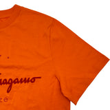 サルヴァトーレ・フェラガモ Salvatore Ferragamo フロントラバーロゴ半袖Tシャツ 0727086 オレンジ コットン レディース 半袖Ｔシャツ